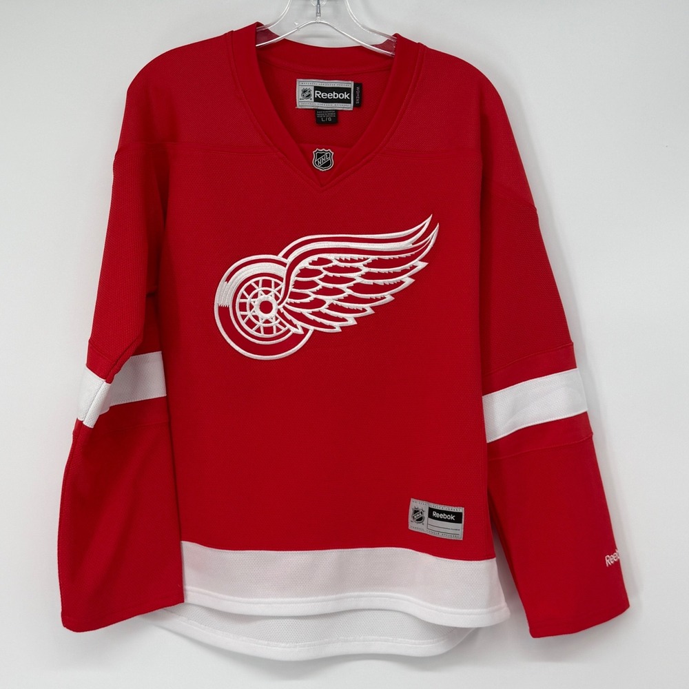 Reebok Detroit Red Wings NHL‎ Womens Hockey Jersey Red White Size L